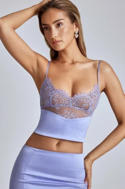 Oh Polly Women'S Clothing Sale - $65 And Under | Wedding Guest^Lace Panel Cami Top in Blue Lavender BlueLavender