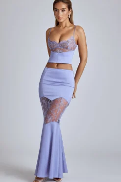 Oh Polly Women'S Clothing Sale - $65 And Under | Wedding Guest^Lace Panel Cami Top in Blue Lavender BlueLavender