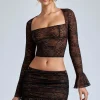 Oh Polly Skirts & Skorts | Co-Ords^Lace Ruffle Mini Skirt in Black