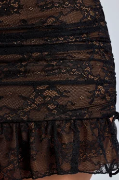 Oh Polly Skirts & Skorts | Co-Ords^Lace Ruffle Mini Skirt in Black