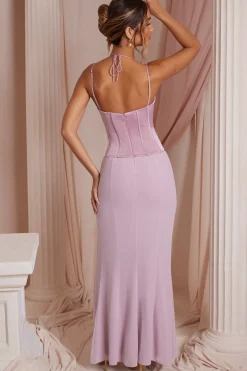 Oh Polly Wedding Guest | Party Dresses^Lace Up Corset Maxi Dress in Dusty Pink DustyPink