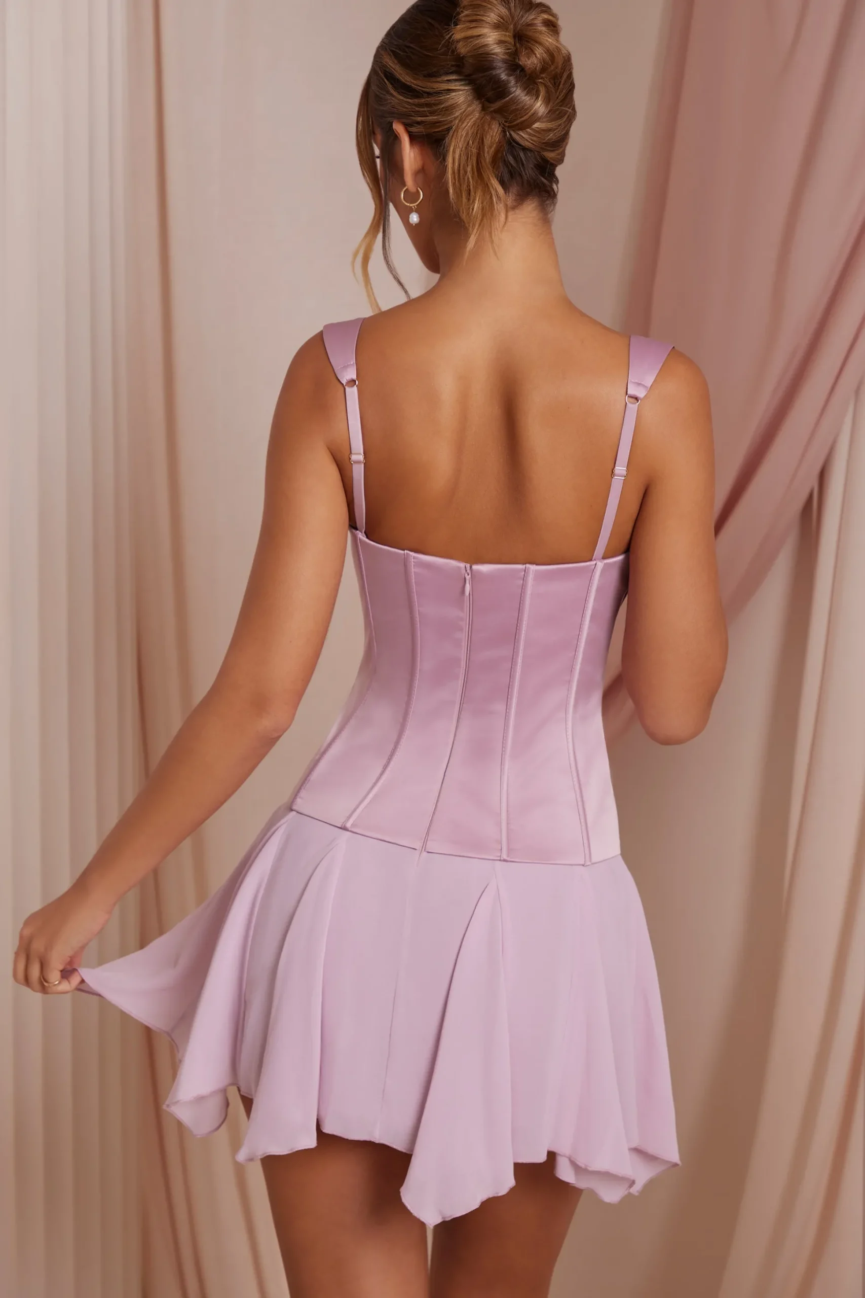 Oh Polly Women'S Clothing Sale - $65 And Under | Women'S Clothing Sale - $40 And Under^Lace Up Corset Mini Dress in Dusty Pink DustyPink