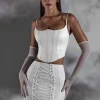 Oh Polly Skirts & Skorts^Lace Up Mini Skirt in White