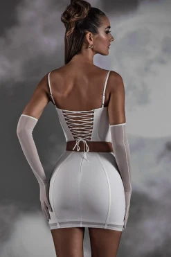 Oh Polly Skirts & Skorts^Lace Up Mini Skirt in White