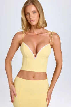 Oh Polly Co-Ords | Tops^Lace-Trim Camisole Top in Pastel Yellow PastelYellow