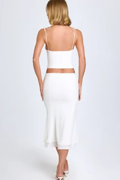 Oh Polly Skirts & Skorts | Co-Ords^Lace-Trim Mid-Rise Midaxi Skirt in White