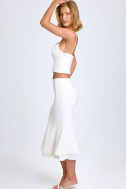Oh Polly Skirts & Skorts | Co-Ords^Lace-Trim Mid-Rise Midaxi Skirt in White