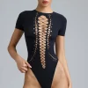 Oh Polly Women'S Clothing Sale - $65 And Under | Women'S Clothing Sale - $40 And Under^Lace-Up Bodysuit in Black
