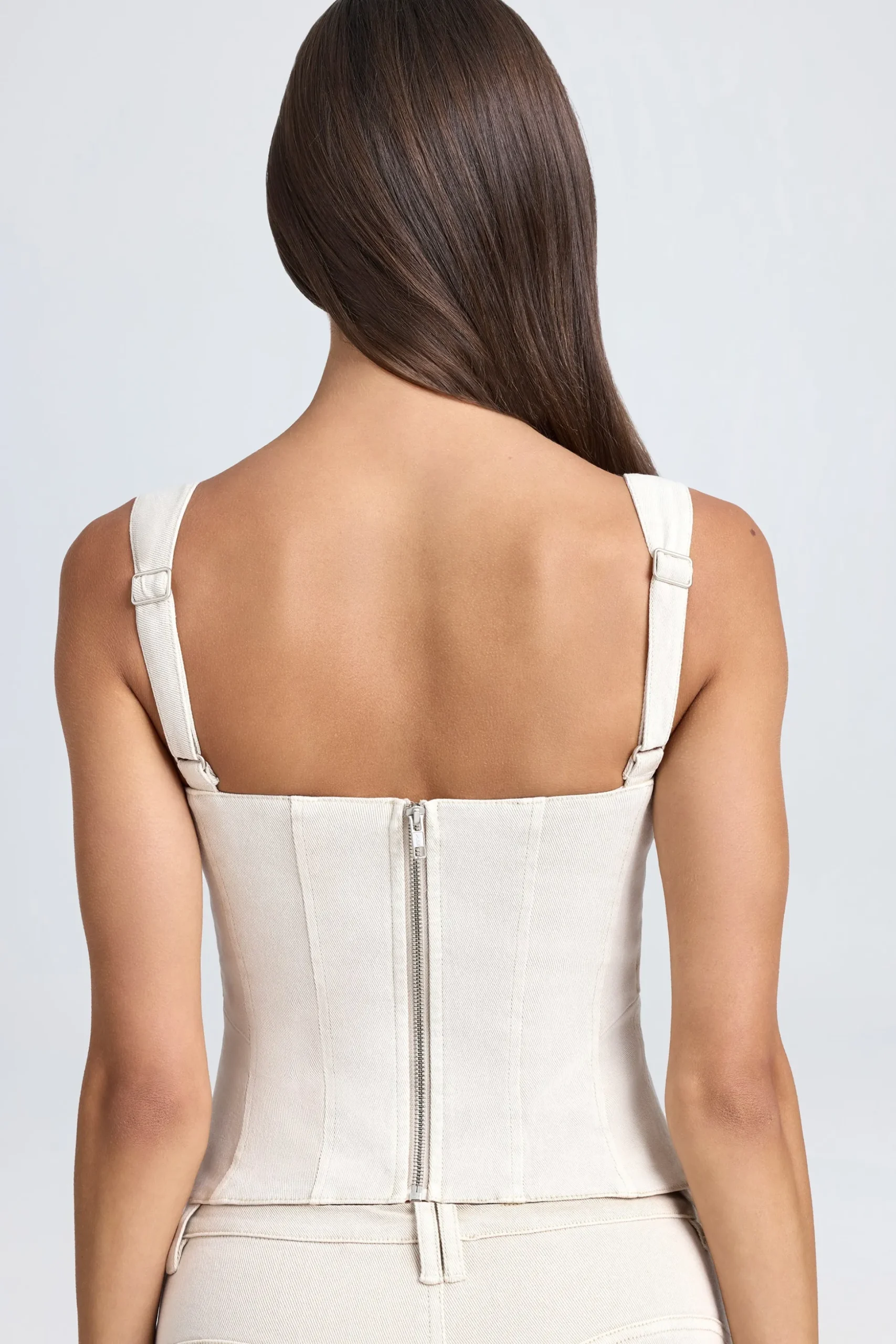 Oh Polly Co-Ords | Tops^Lace-Up Corset Top in Ecru