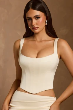 Oh Polly Co-Ords | Tops^Lace-Up Corset Top in Ivory