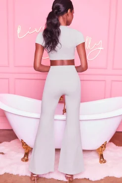 Oh Polly Women'S Clothing Sale - $65 And Under | Women'S Clothing Sale - $40 And Under^Laid Back Petite Wide Leg Trousers in Grey