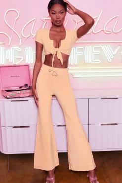 Oh Polly Women'S Clothing Sale - $65 And Under | Women'S Clothing Sale - $40 And Under^Laid Back Wide Leg Trousers in Peach
