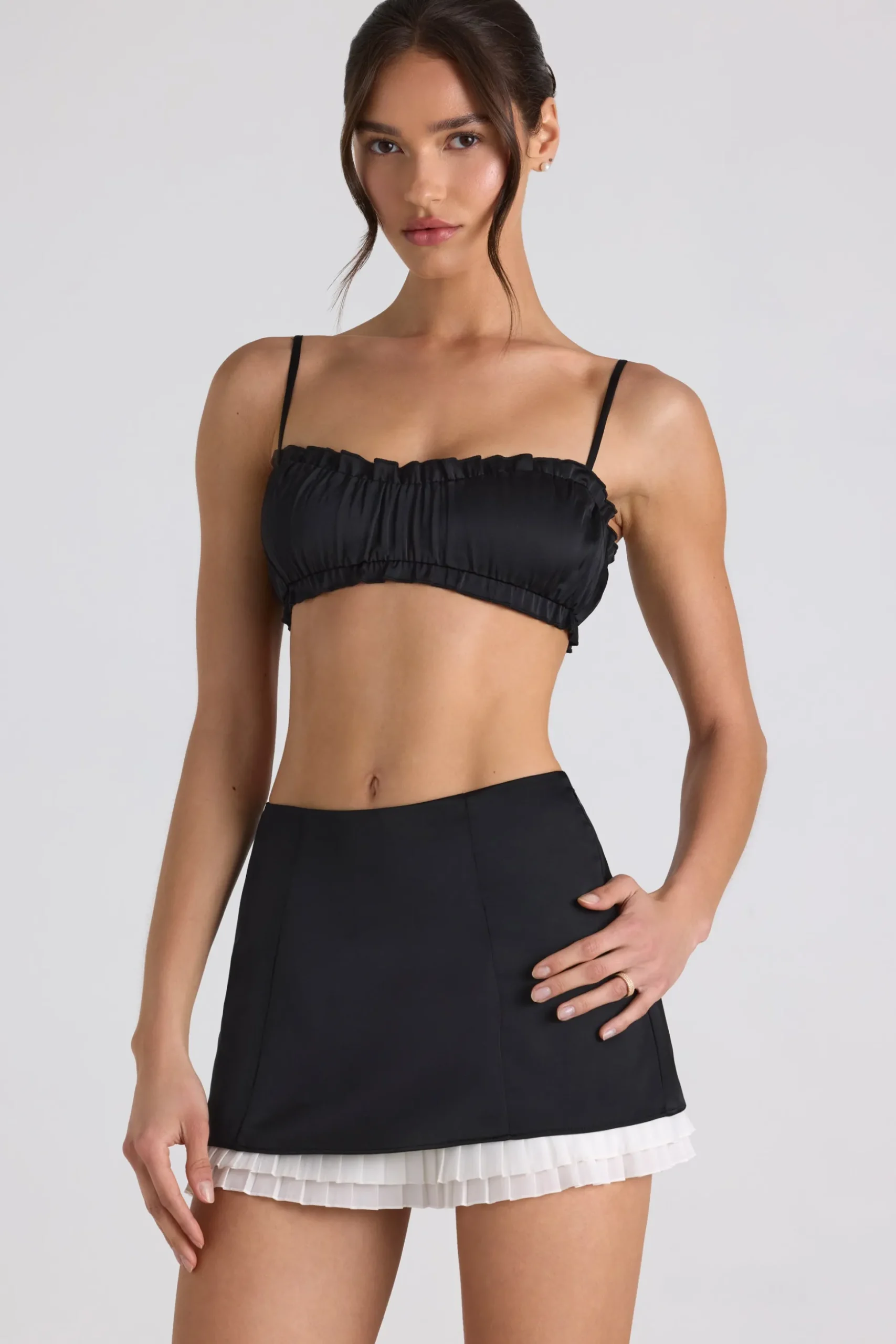 Oh Polly Women'S Clothing Sale - $65 And Under | Women'S Clothing Sale - $40 And Under^Layered Mid-Rise Mini Skirt in Black