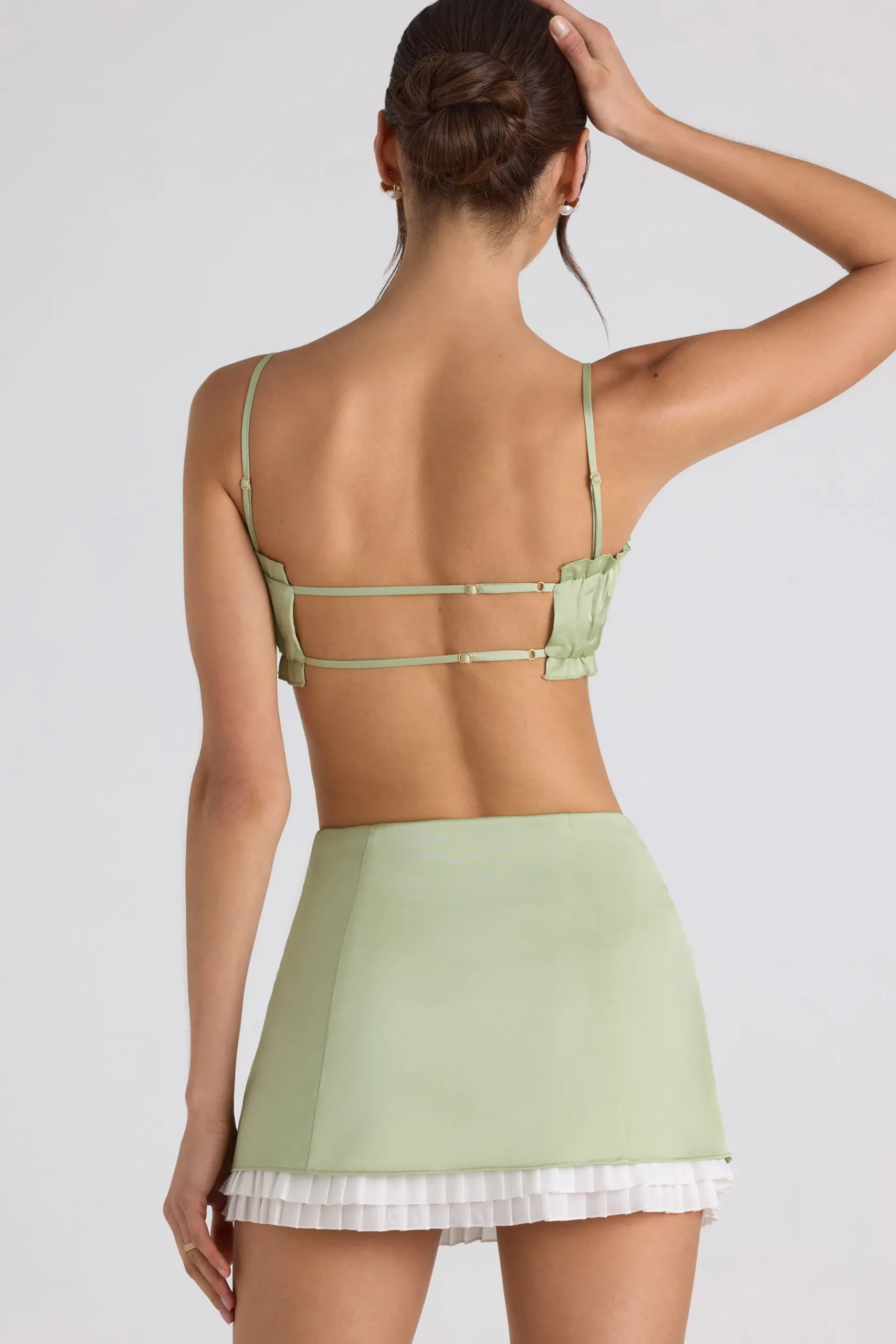 Oh Polly Women'S Clothing Sale - $65 And Under | Women'S Clothing Sale - $40 And Under^Layered Mid-Rise Mini Skirt in Spring Green SpringGreen