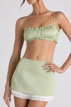 Oh Polly Women'S Clothing Sale - $65 And Under | Women'S Clothing Sale - $40 And Under^Layered Mid-Rise Mini Skirt in Spring Green SpringGreen