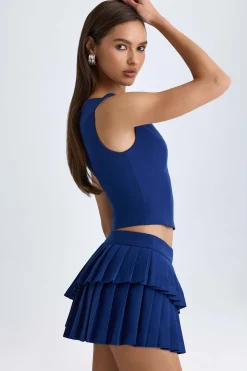 Oh Polly Skirts & Skorts | Bottoms^Layered Pleated Low-Rise Mini Skirt in True Navy TrueNavy