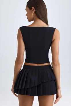 Oh Polly Skirts & Skorts | Bottoms^Layered Pleated Low-Rise Mini Skirt in Black