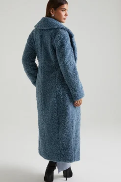 Oh Polly Outerwear | Fall Outfits^Long Shearling Coat in Blue