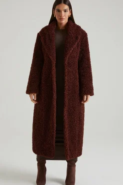 Oh Polly Outerwear | Fall Outfits^Long Shearling Coat in Brown