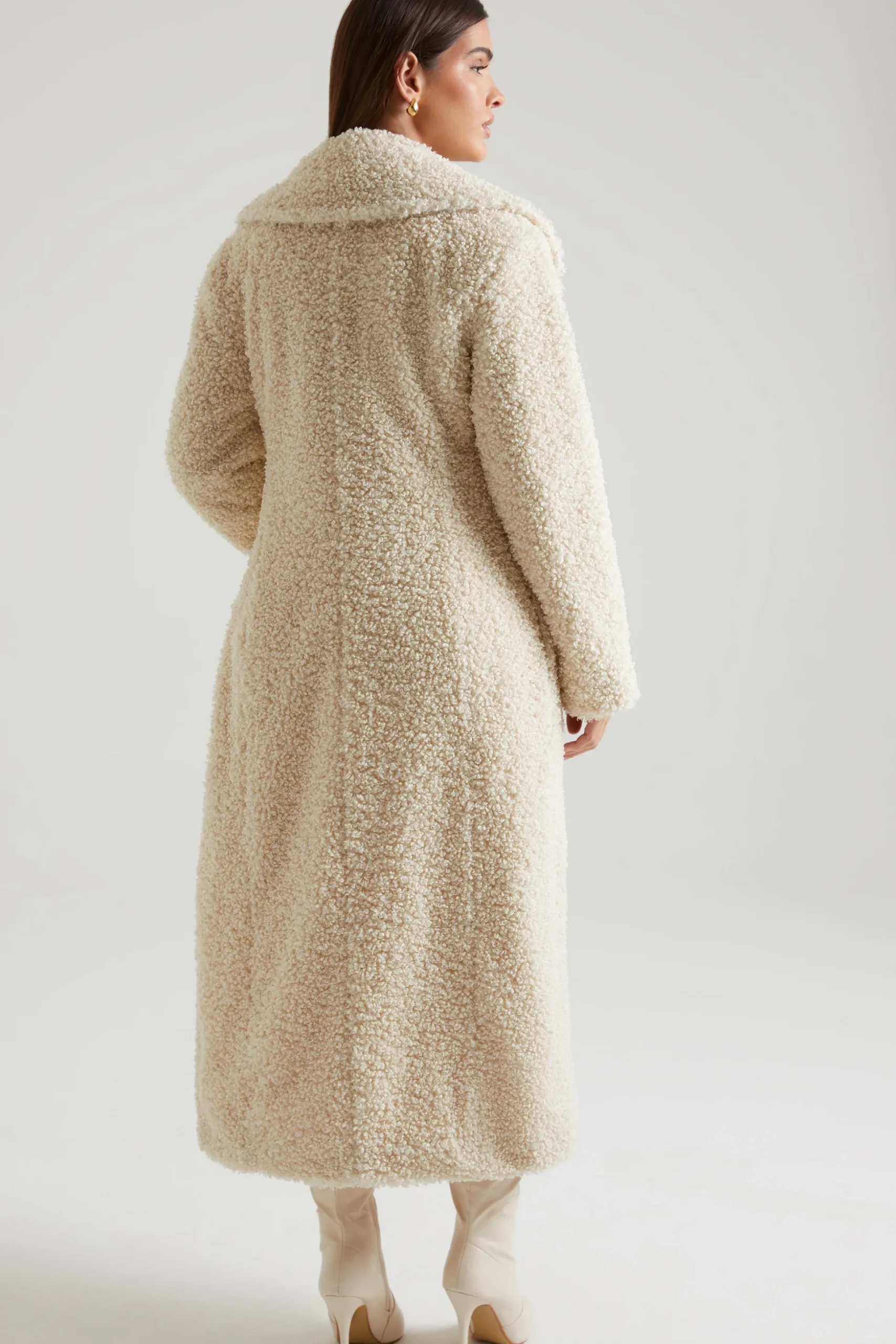 Oh Polly Outerwear | Fall Outfits^Long Shearling Coat in Cream