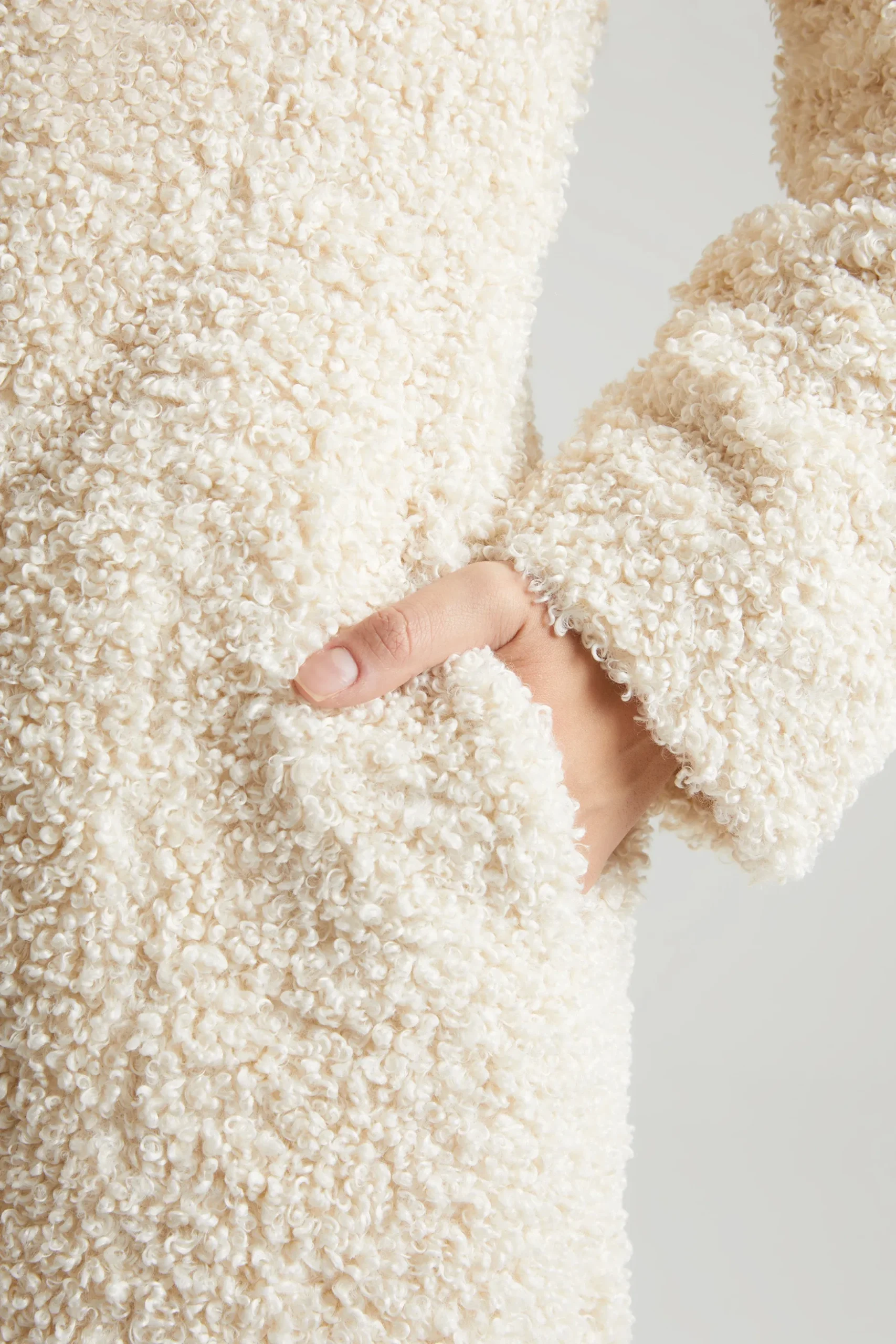 Oh Polly Outerwear | Fall Outfits^Long Shearling Coat in Cream