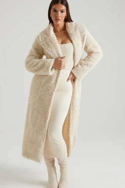 Oh Polly Outerwear | Fall Outfits^Long Shearling Coat in Cream