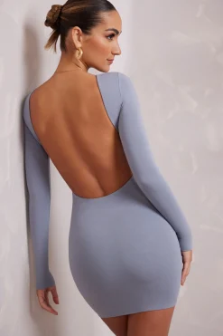 Oh Polly Women'S Clothing Sale - $65 And Under | Women'S Clothing Sale - $40 And Under^Long Sleeve Backless Mini Dress in Blue