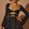 Oh Polly Women'S Clothing Sale - $65 And Under | Women'S Clothing Sale - $40 And Under^Long Sleeve Bow Mini Dress in Black