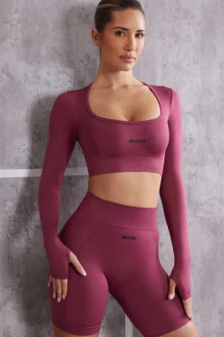 Oh Polly Women'S Clothing Sale - $65 And Under | Women'S Clothing Sale - $40 And Under^Long Sleeve Crop Top in Dark Rose DarkRose