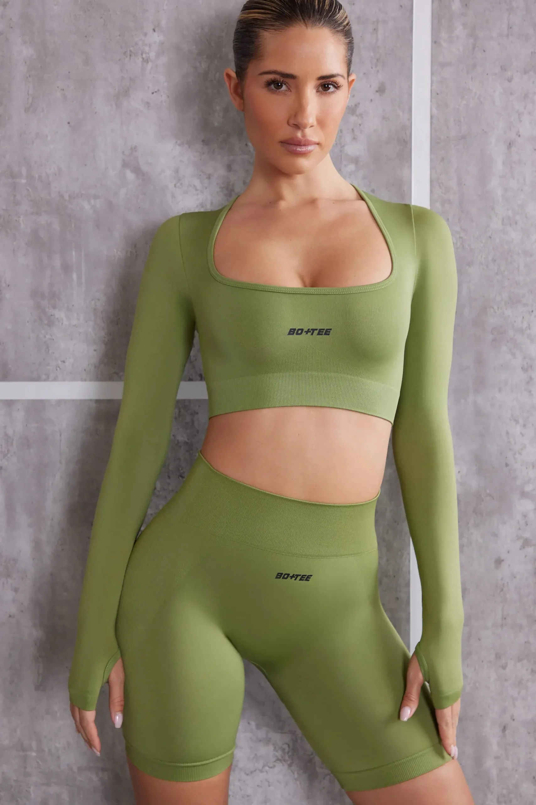 Oh Polly Women'S Clothing Sale - $65 And Under | Women'S Clothing Sale - $40 And Under^Long Sleeve Crop Top in Olive