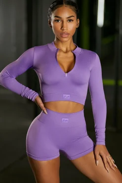 Oh Polly Women'S Clothing Sale - $65 And Under | Women'S Clothing Sale - $40 And Under^Long Sleeve Crop Top in Purple
