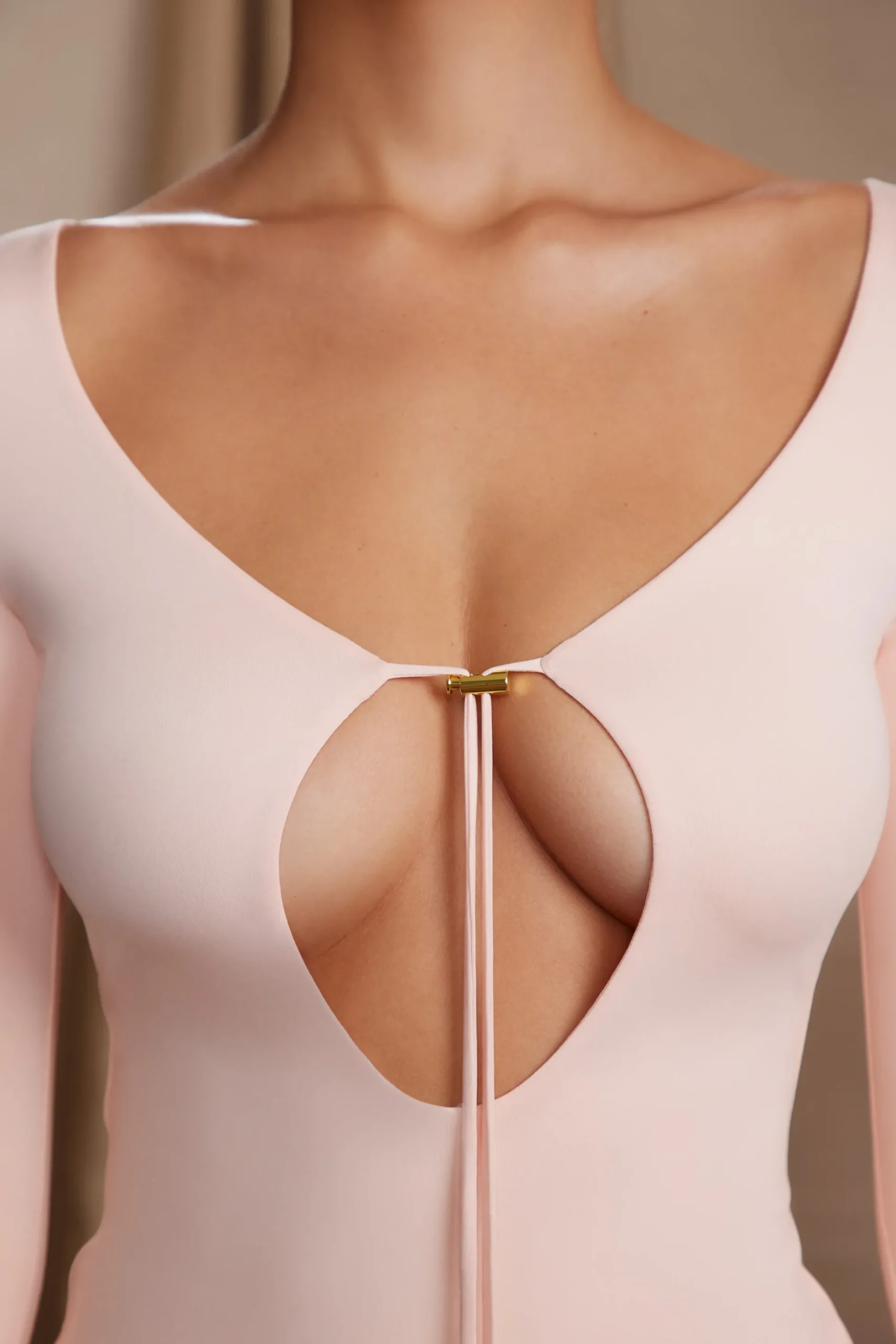 Oh Polly Women'S Clothing Sale - $65 And Under | Women'S Clothing Sale - $40 And Under^Long Sleeve Cut Out A-Line Mini Dress in Blush