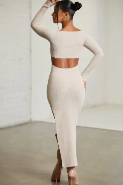Oh Polly Women'S Clothing Sale - $65 And Under | Women'S Clothing Sale - $40 And Under^Long Sleeve Cut Out Maxi Dress in Beige