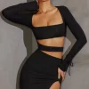 Oh Polly Tencel™ Modal Dresses^Long Sleeve Cut Out Mini Dress in Black