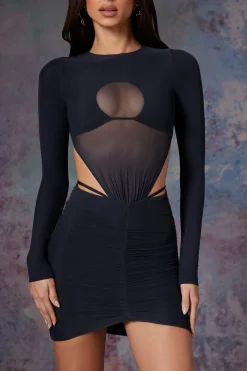 Oh Polly Women'S Clothing Sale - $65 And Under | Women'S Clothing Sale - $40 And Under^Long Sleeve Cut Out Mini Dress in Midnight Black MidnightBlack