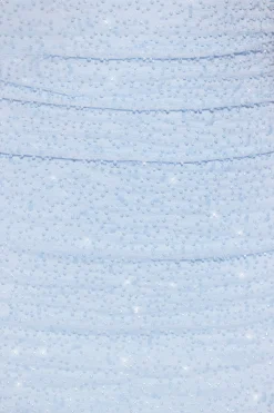 Oh Polly Party Dresses | Homecoming Dresses^Long Sleeve Embellished Cowl Neck Mini Dress in Blue