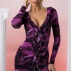 Oh Polly Women'S Clothing Sale - $65 And Under | Women'S Clothing Sale - $40 And Under^Long Sleeve Ruffle Detail Mini Dress in Print Multi