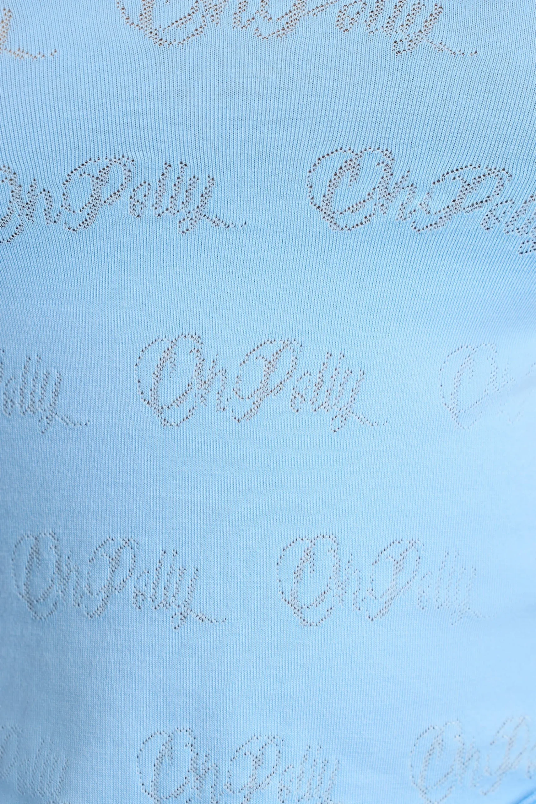 Oh Polly Women'S Clothing Sale - $65 And Under | Women'S Clothing Sale - $40 And Under^Long Sleeve Scoop Neck Pointelle Crop Top in Baby Blue BabyBlue