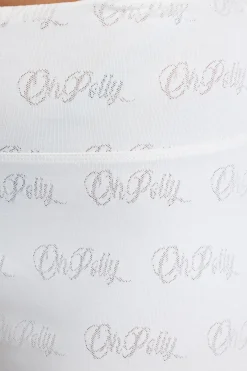 Oh Polly Women'S Clothing Sale - $65 And Under | Women'S Clothing Sale - $40 And Under^Long Sleeve Scoop Neck Pointelle Crop Top in White
