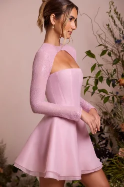 Oh Polly Party Dresses | Birthday^Long Sleeve Tulle Skirt Mini Dress in Dusty Pink DustyPink