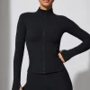 Oh Polly Matching Sets | Tops^Long Sleeve Zip Up Jacket in Black