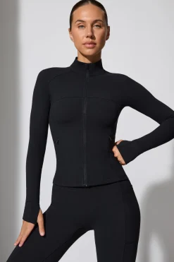 Oh Polly Matching Sets | Tops^Long Sleeve Zip Up Jacket in Black