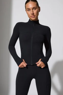 Oh Polly Matching Sets | Tops^Long Sleeve Zip Up Jacket in Black