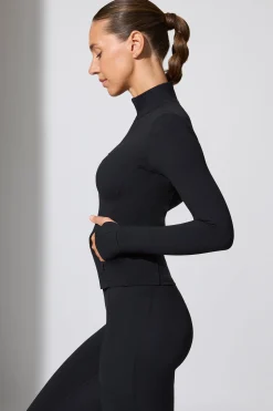 Oh Polly Matching Sets | Tops^Long Sleeve Zip Up Jacket in Black