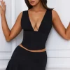 Oh Polly Co-Ords | Tops^Longline Lace-Up Corset Top in Black