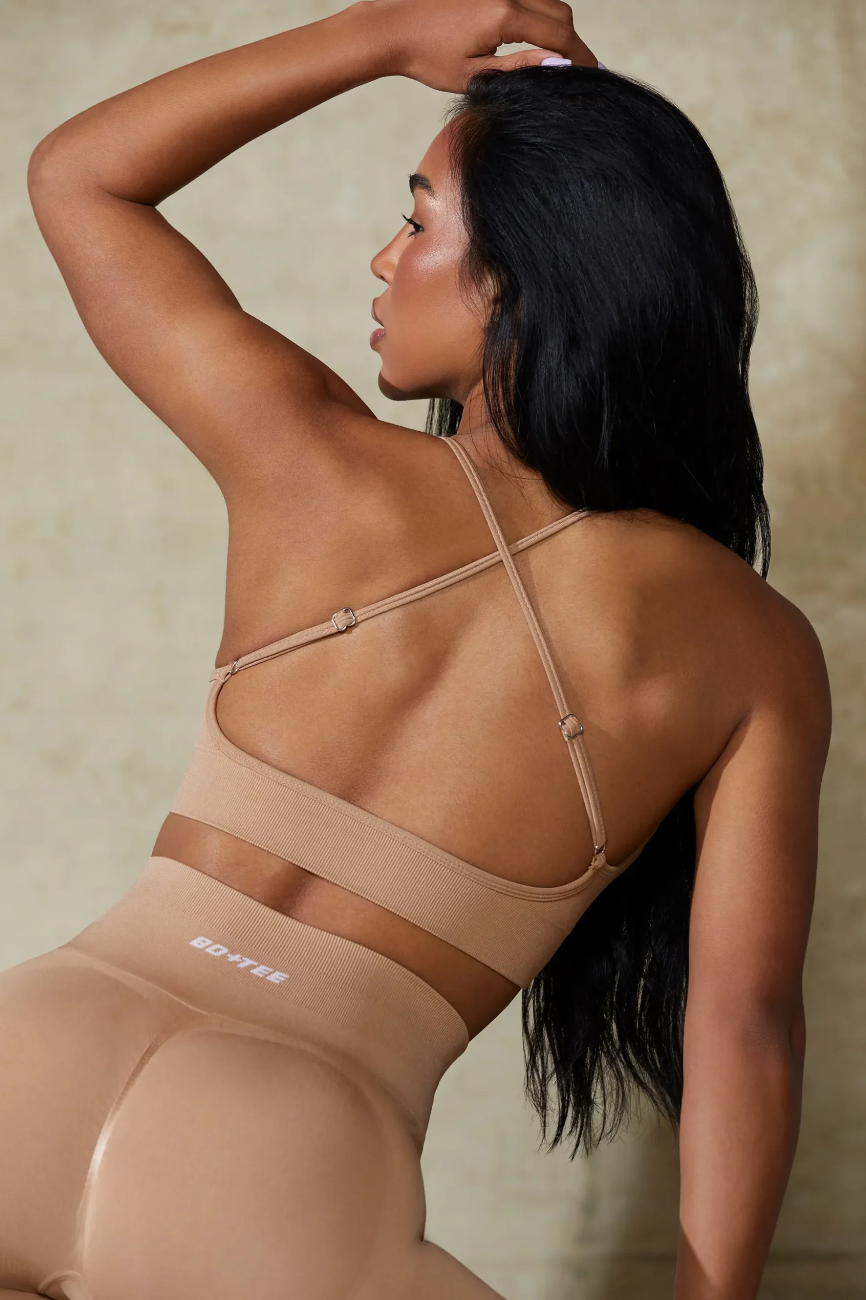 Oh Polly Matching Sets | Sports Bras^Low Back Define Luxe Sports Bra in Warm Taupe WarmTaupe
