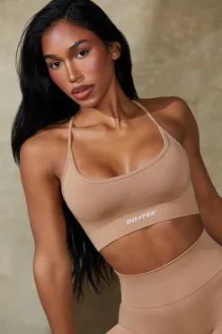 Oh Polly Matching Sets | Sports Bras^Low Back Define Luxe Sports Bra in Warm Taupe WarmTaupe