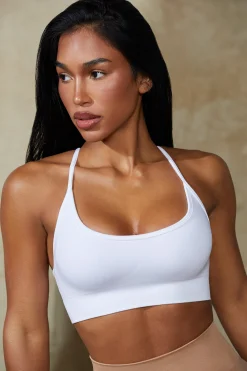 Oh Polly Matching Sets | Sports Bras^Low Back Define Luxe Sports Bra in White