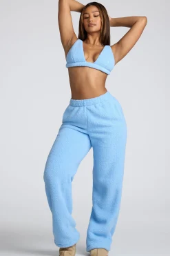 Oh Polly Lounge & Intimates | Bottoms^Low Rise Straight Leg Fleece Joggers in Baby Blue BabyBlue