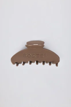 Oh Polly Gym Accessories^Medium Claw Clip in Taupe Brown TaupeBrown